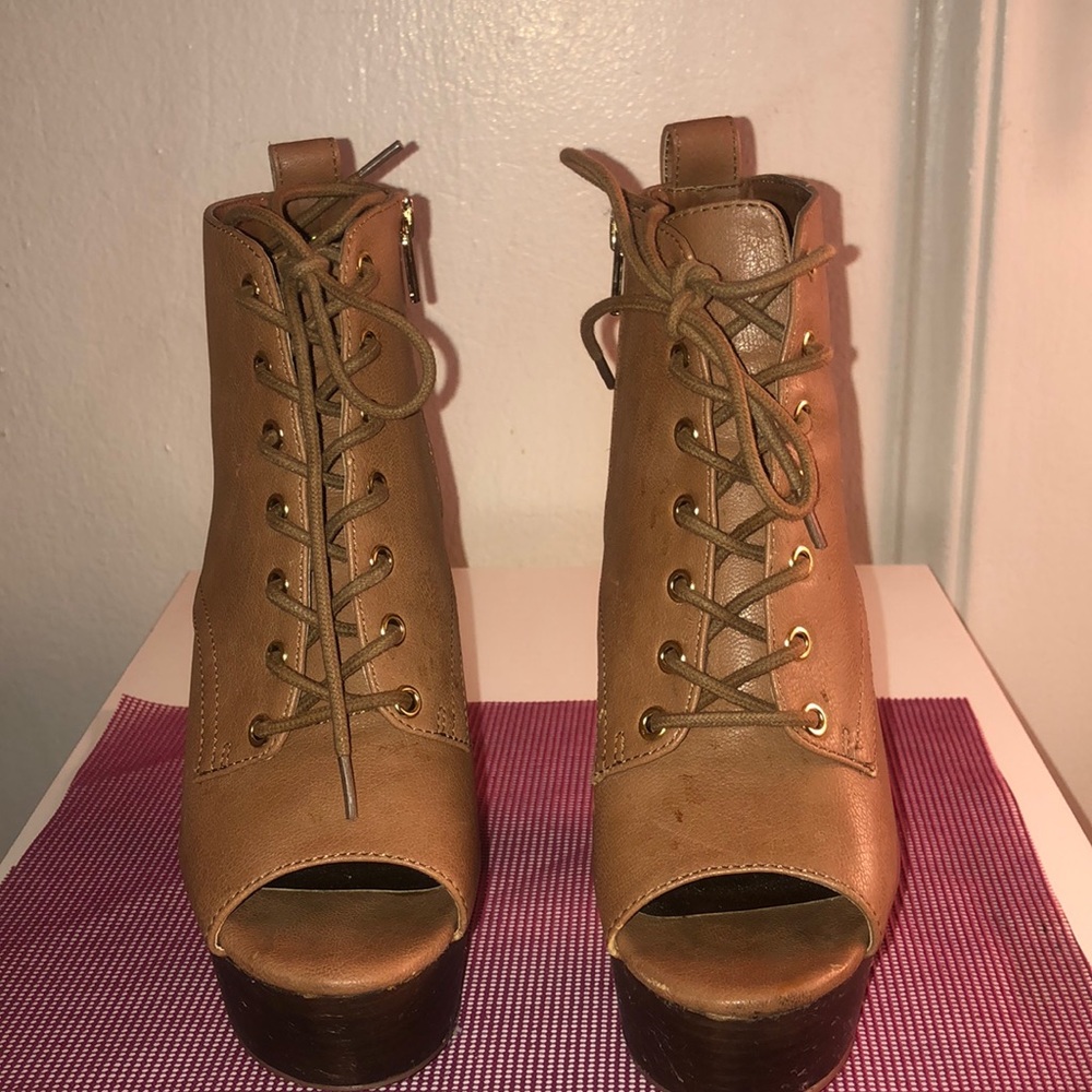 Open toe booties